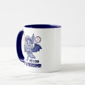 Funny Niedliches Bat Yes I Can Bat a Tausend! Tasse (Vorderseite Links)