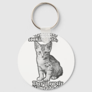 Funny niedliches Katzenmem für Katzenbesitzer & Kä Schlüsselanhänger