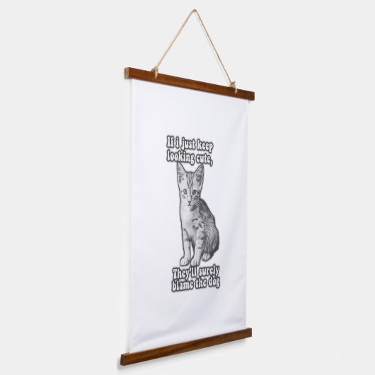 Funny niedliches Katzenmem für Katzenbesitzer & Kä Wandteppich Mit Holzrahmen (Gewinkelt)