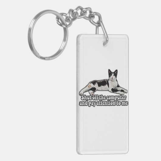 Funny niedliches Katzenmem für Katzenbesitzer und Schlüsselanhänger (Vorderseite links)