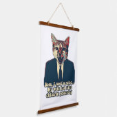 Funny niedliches Katzenmem für Katzenfreunde und K Wandteppich Mit Holzrahmen (Gewinkelt)