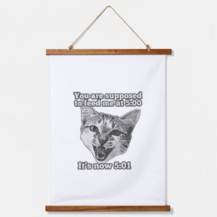 Funny niedliches Katzenmem für Katzengänger und Ka Wandteppich Mit Holzrahmen