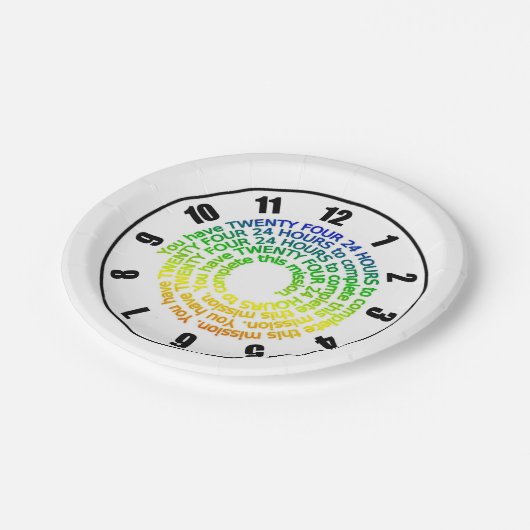 Funny Niedliches Zitat Sie haben 24 Stunden zu ver Pappteller (Schrägansicht)