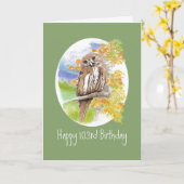 Funny Night Owl 103. Geburtstag Ältere Custom Karte (Gelbe Blume)