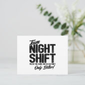 Funny Night Shift Meme - Team Night Shift Postkarte (Stehend Vorderseite)