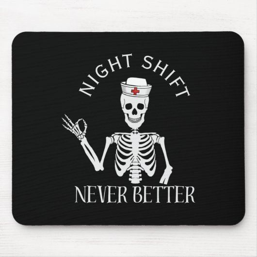 Funny Night Shift Nurse Icu Rn Er Cvicu Nicu Ed Np Mousepad (Vorne)