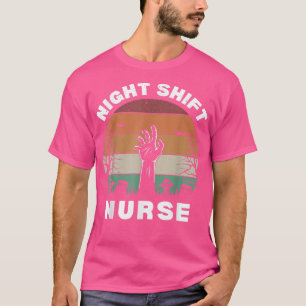 Funny Night Shift Nurse Skelett Halloween RN Nurs T-Shirt