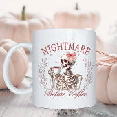Funny Nightmare Before Coffee Skelett Halloween Zweifarbige Tasse