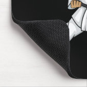Funny Ninja Bigfoot Doing Karate mit Samurai Desi Mousepad (Ecke)