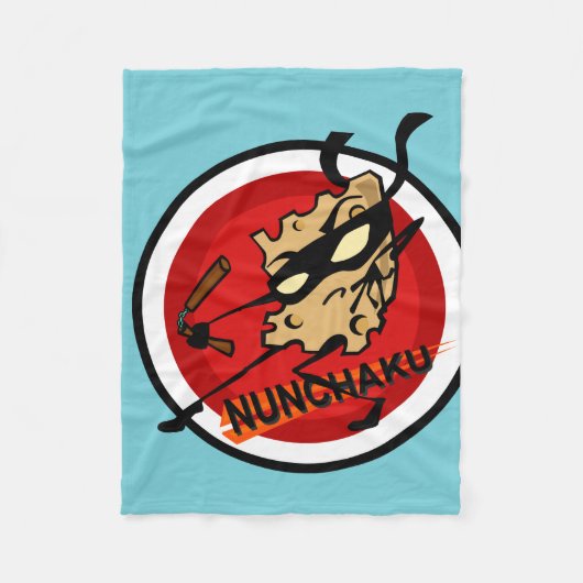 FUNNY NINJA CHEESE GRAPHIC FLEECE BLANKET (Vorderseite)