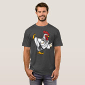 Funny Ninja Hühnerhahn bei Karate Samurai T-Shirt (Vorne ganz)