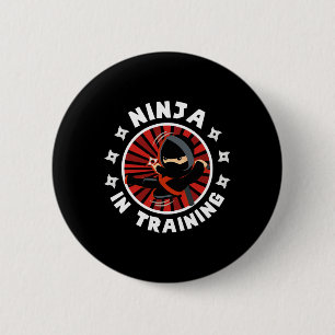 Funny Ninja im Training Karate Lover Kampfkünste Button