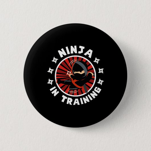 Funny Ninja im Training Karate Lover Kampfkünste Button (Vorderseite)