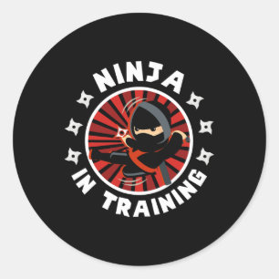 Funny Ninja im Training Karate Lover Kampfkünste Runder Aufkleber