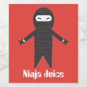 Funny Ninja Juice Wine Label Weinetikett (Einzelnes Label)