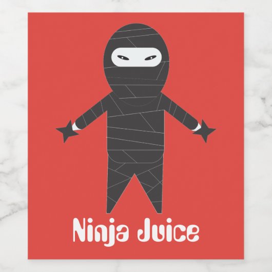Funny Ninja Juice Wine Label Weinetikett (Einzelnes Label)