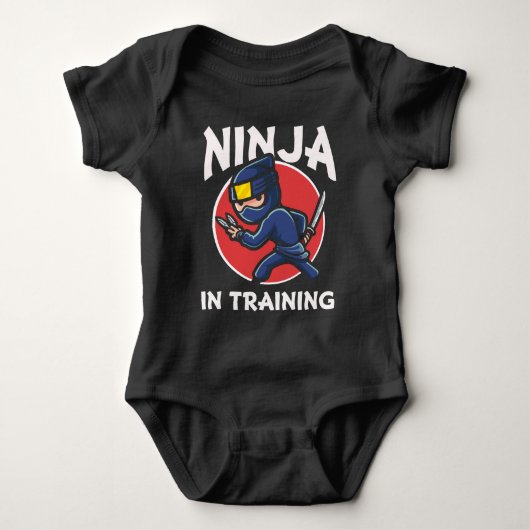 Funny Ninja Kind im Training Baby Strampler (Vorderseite)