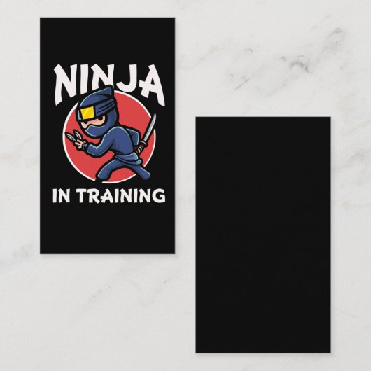 Funny Ninja Kind im Training Visitenkarte (Vorne/Hinten)