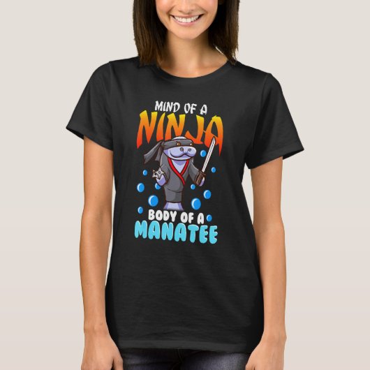 Funny Ninja Manatee Quote Joke Chubby Floaty Potat T-Shirt (Vorderseite)