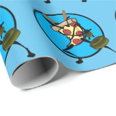 FUNNY NINJA PIZZA MATTE WRAPPING PAPIER GESCHENKPAPIER (Rolleneckpunkt)