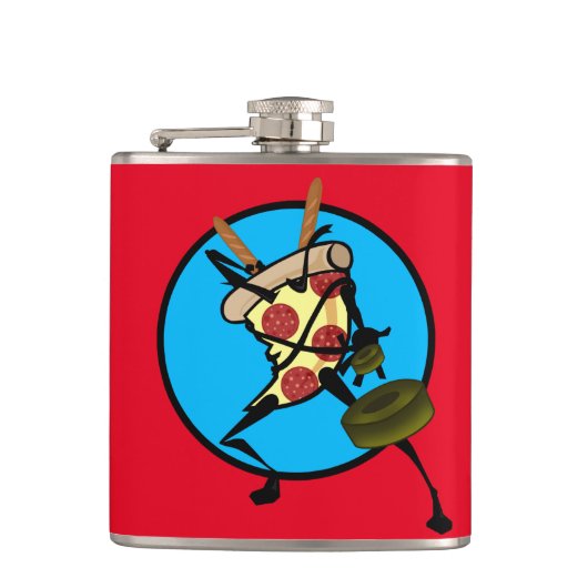 FUNNY NINJA PIZZA VINYL WRAPPING FLASK FLACHMANN (Vorderseite)