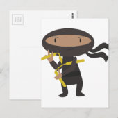 Funny Ninja Postkarte (Vorne/Hinten)