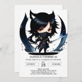 Funny Ninja Secret Agent Geburtstag Einladung (Vorne/Hinten)