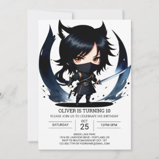 Funny Ninja Secret Agent Geburtstag Einladung
