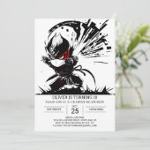 Funny Ninja Secret Agent Geburtstag Einladung (Stehend Vorderseite)