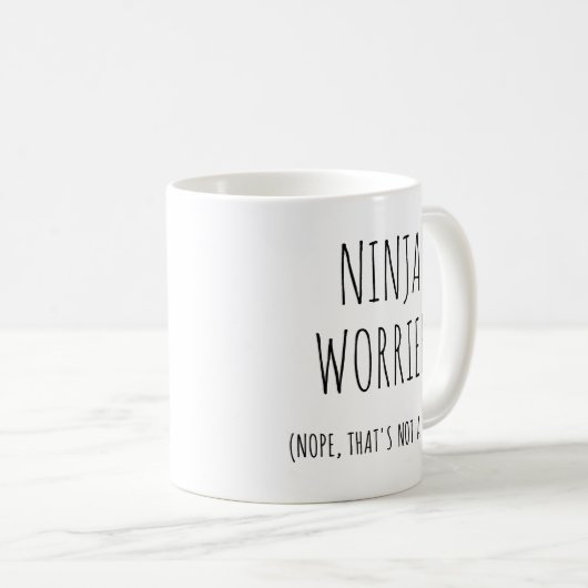 Funny Ninja Worrier Kaffeetasse (VorderseiteRechts)