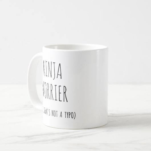 Funny Ninja Worrier Kaffeetasse (Vorderseite Links)