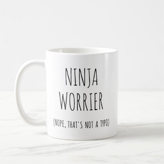 Funny Ninja Worrier Kaffeetasse (Links)