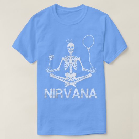 Funny Nirvana Skeleton Yoga für die Frau T-Shirt (Design vorne)