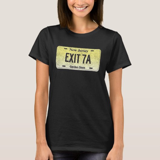 Funny NJ Staat Vanity License Plate EXIT 7A T-Shirt (Vorderseite)
