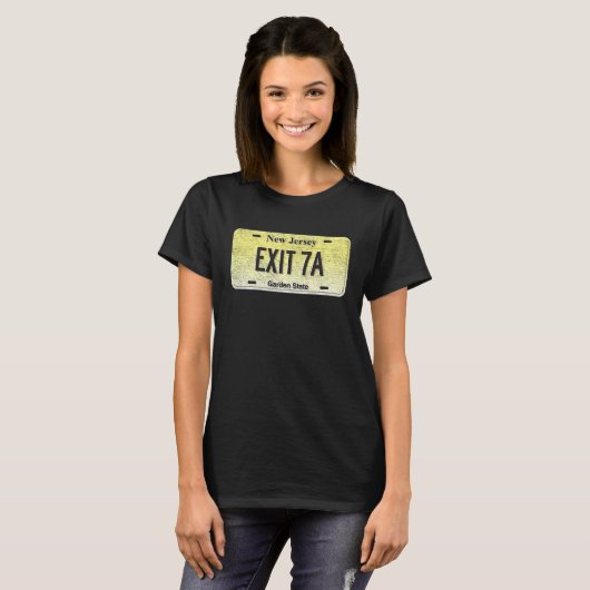 Funny NJ Staat Vanity License Plate EXIT 7A T-Shirt (Vorne ganz)