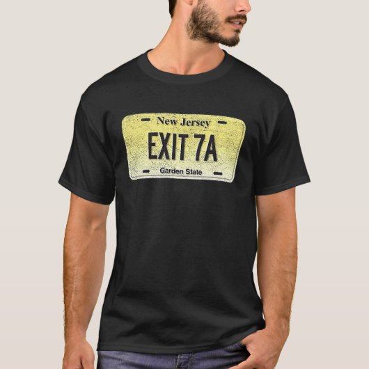 Funny NJ Staat Vanity License Plate EXIT 7A T-Shirt (Vorderseite)