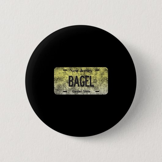 Funny Nj State Vanity License Plate Bagel Button (Vorderseite)