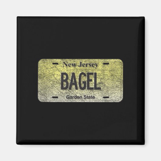 Funny Nj State Vanity License Plate Bagel Magnet (Vorne)