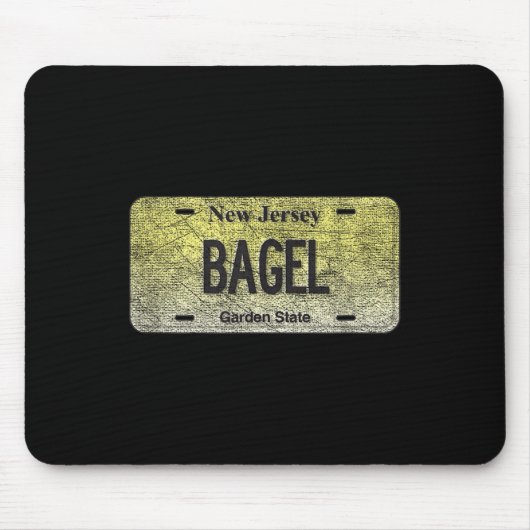 Funny Nj State Vanity License Plate Bagel Mousepad (Vorne)