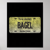 Funny Nj State Vanity License Plate Bagel  Poster (Vorne)