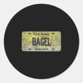 Funny Nj State Vanity License Plate Bagel Runder Aufkleber (Vorderseite)