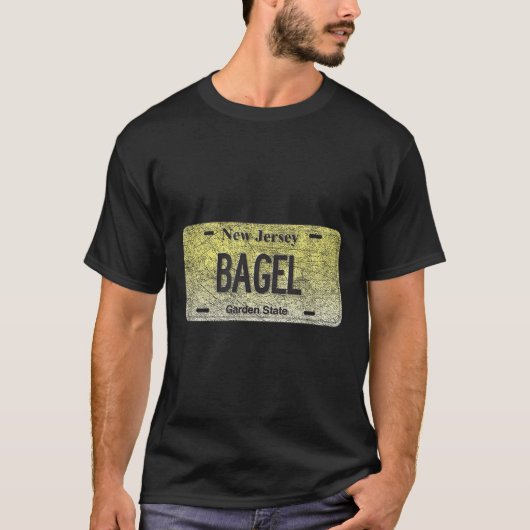 Funny Nj State Vanity License Plate Bagel  T-Shirt (Vorderseite)