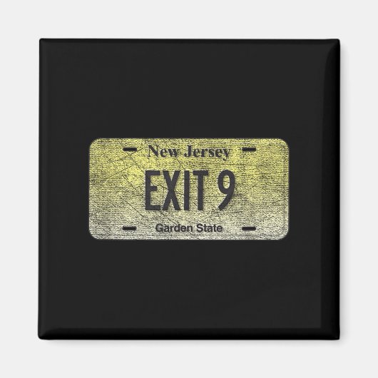 Funny Nj State Vanity License Plate Exit 9  Magnet (Vorne)