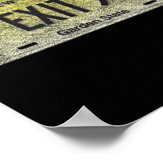 Funny Nj State Vanity License Plate Exit 9  Poster (Ecke)