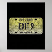Funny Nj State Vanity License Plate Exit 9  Poster (Vorne)