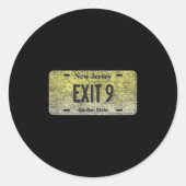 Funny Nj State Vanity License Plate Exit 9  Runder Aufkleber (Vorderseite)