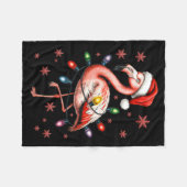 Funny Nk Flamingo Christmas Tree Lights Xmas Snowf Fleecedecke (Vorderseite (Horizontal))