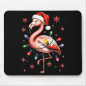 Funny Nk Flamingo Christmas Tree Lights Xmas Snowf Mousepad (Vorne)