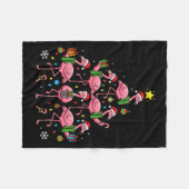 Funny Nk Flamingo Christmas Tree Santa Hats Holida Fleecedecke (Vorderseite (Horizontal))
