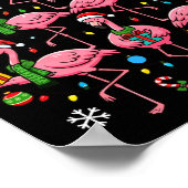 Funny Nk Flamingo Christmas Tree Santa Hats Holida Poster (Ecke)